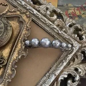 Tory Burch | Accessories | Tory Burch Gray Logo Pearl Hair  display picture 2
